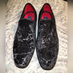 La Milano Broderick Black Velvet Slip On Men's Dress Loafers Size 7
